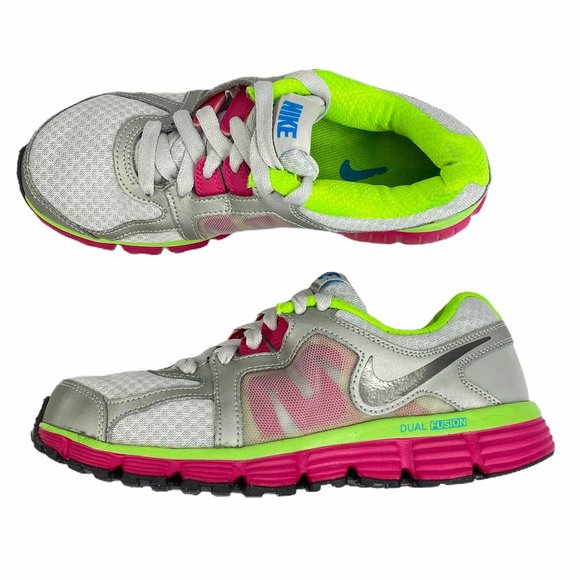 Nike Shoes - Nike Dual Fusion St 2 Platinum Fireberry Sneakers